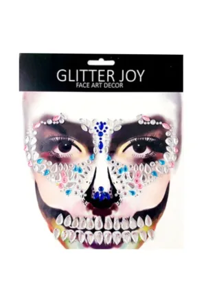 Pink and Blue Skull Face Jewels