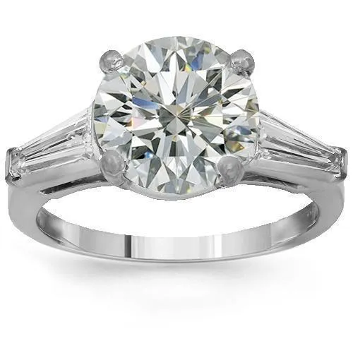 Platinum 950 Diamond Bridal Ring Set 4.56 Ctw