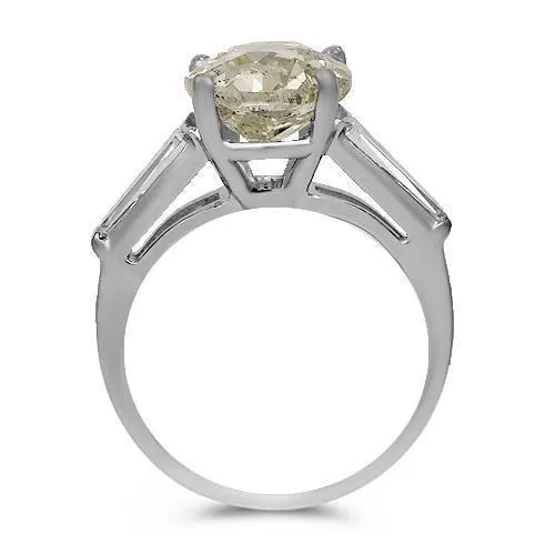 Platinum 950 Diamond Bridal Ring Set 4.56 Ctw