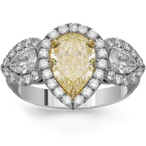 Platinum Diamond Engagement Ring 3.37 Ctw