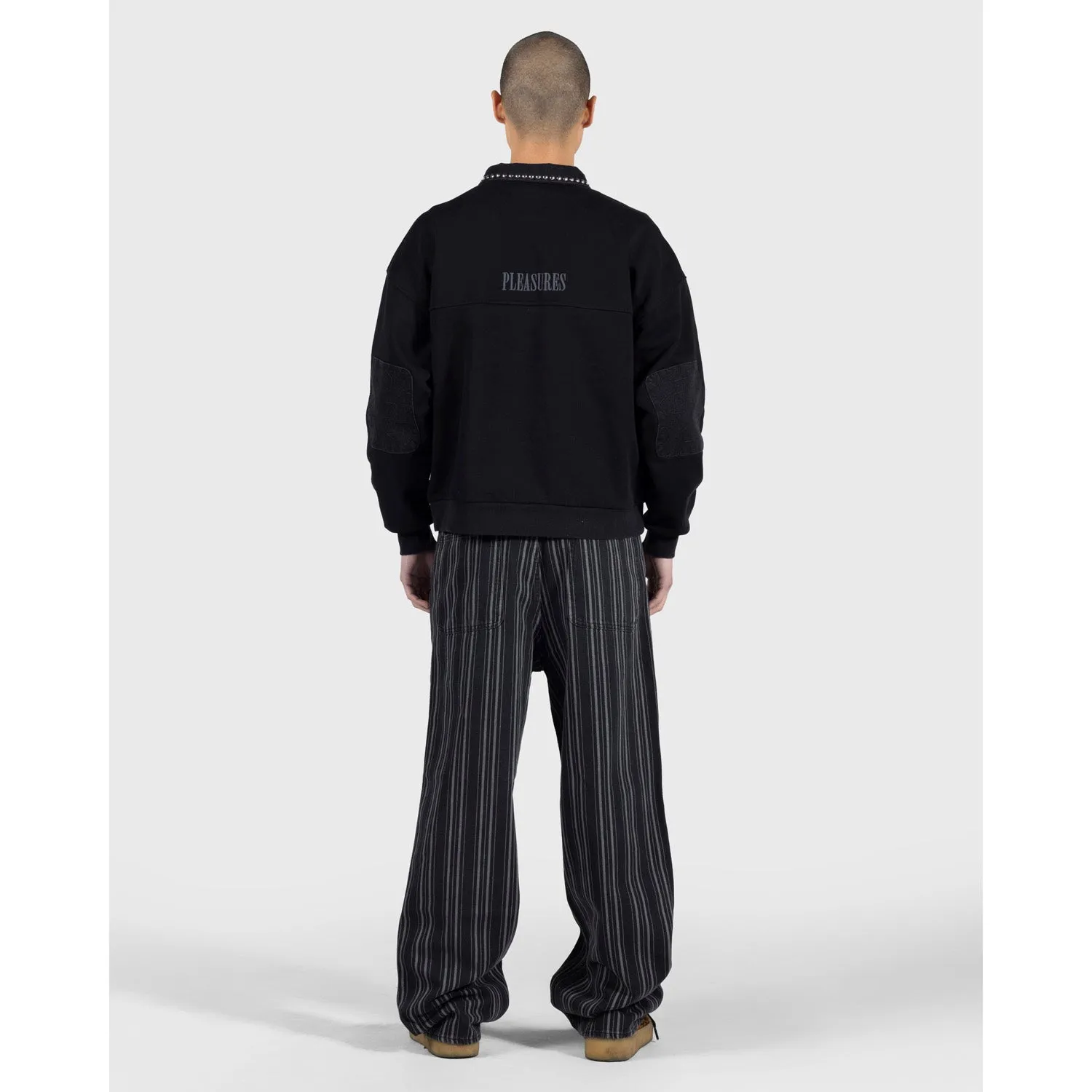 Pleasures Men Tweak Studded Polo Sweatshirt Black