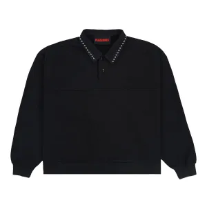 Pleasures Men Tweak Studded Polo Sweatshirt Black