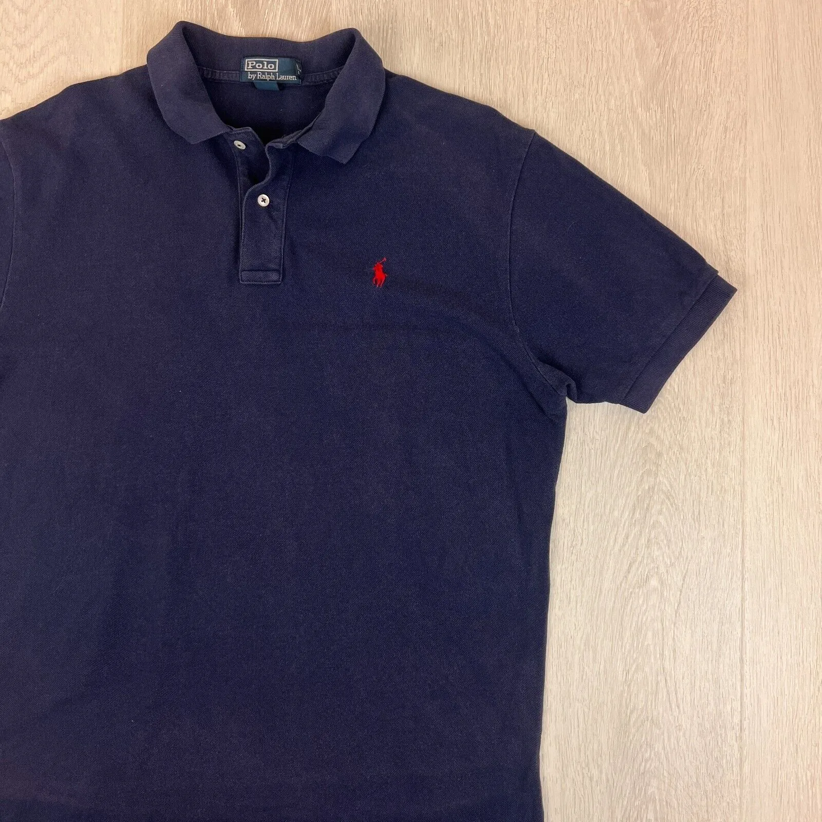 Polo Ralph Lauren Mens Navy Blue Polo Shirt Size Large