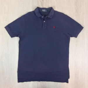 Polo Ralph Lauren Mens Navy Blue Polo Shirt Size Large