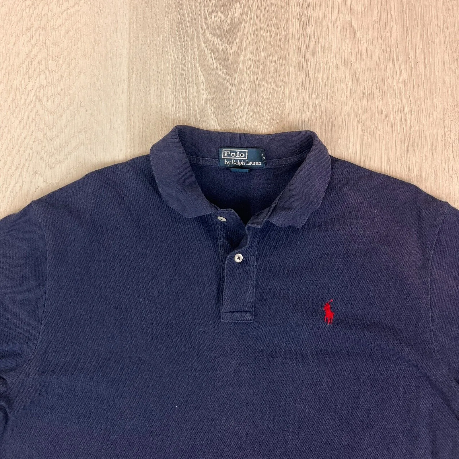 Polo Ralph Lauren Mens Navy Blue Polo Shirt Size Large