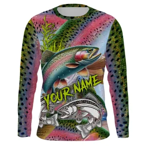 Rainbow Trout fishing scales Custom name fishing jerseys | Long sleeve, Long Sleeve Hooded NPQ865
