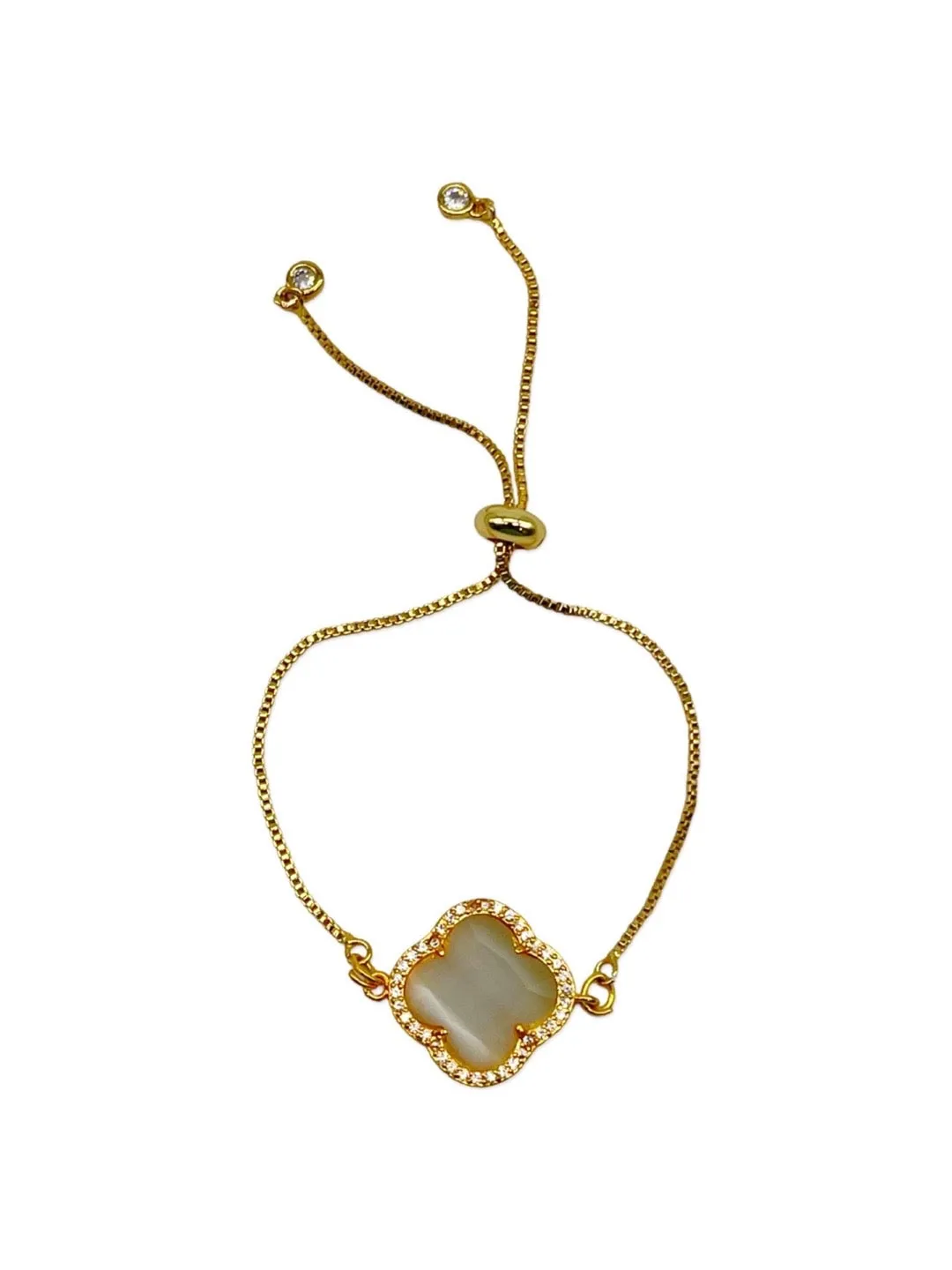(Rakhi Set of 2) American Diamond Gold Plated Flower Bracelet & Thread Rakhi For Bhabhi-Brother