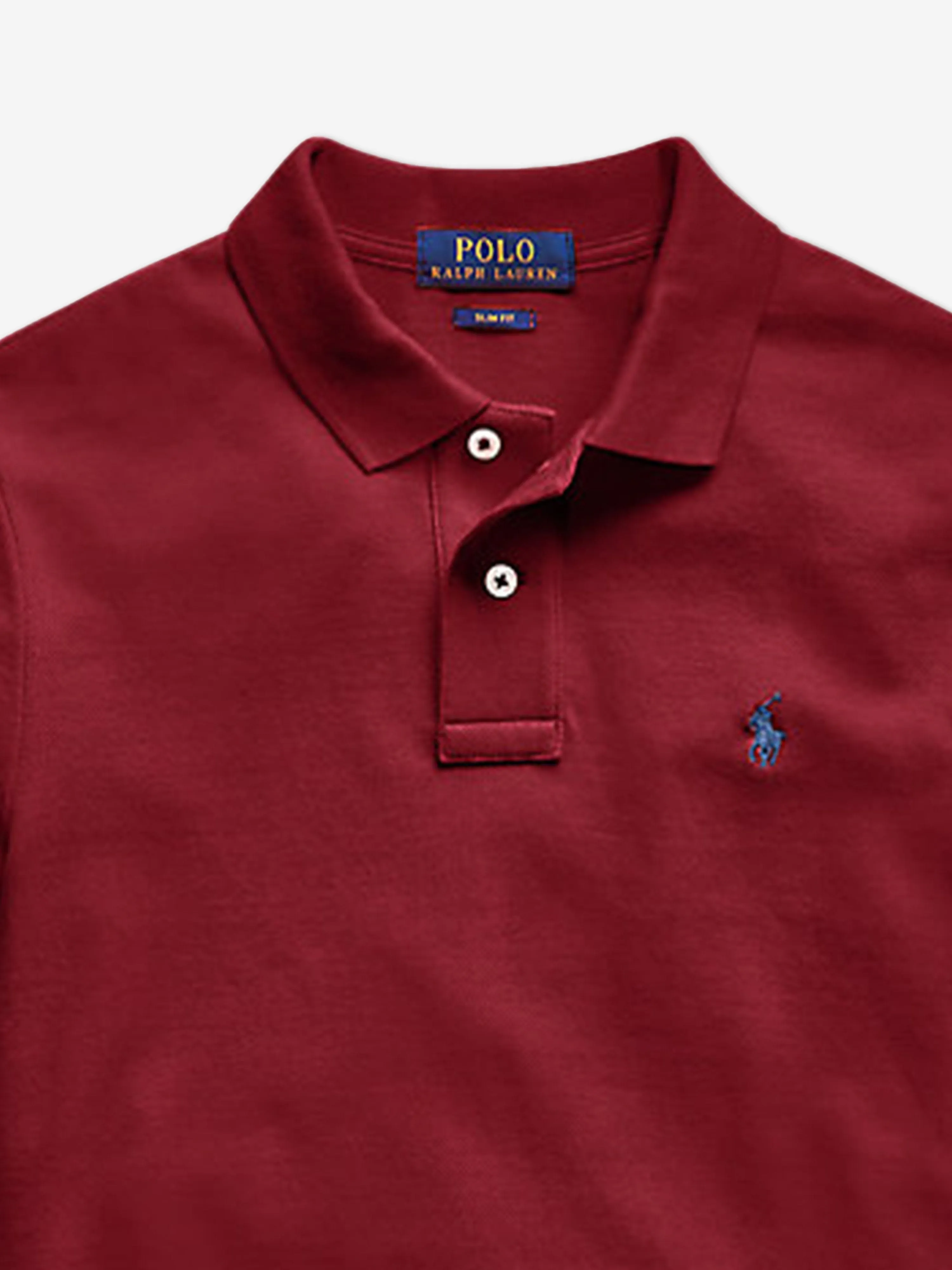 Ralph Lauren Boys Long Sleeve Slim Polo Shirt in Red