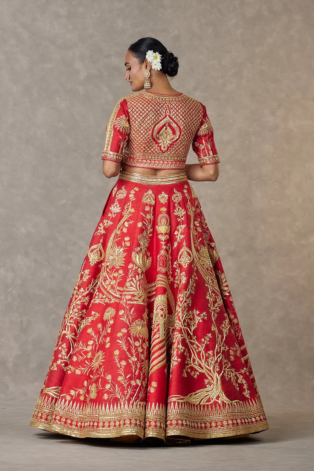 Red Bagh-E-Bahar Neelkamal Lehenga