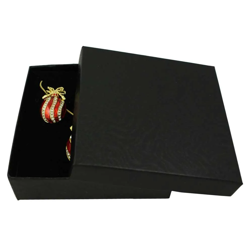 Red Christmas Ornament Necklace and Earring Gift Set - XP348NBP