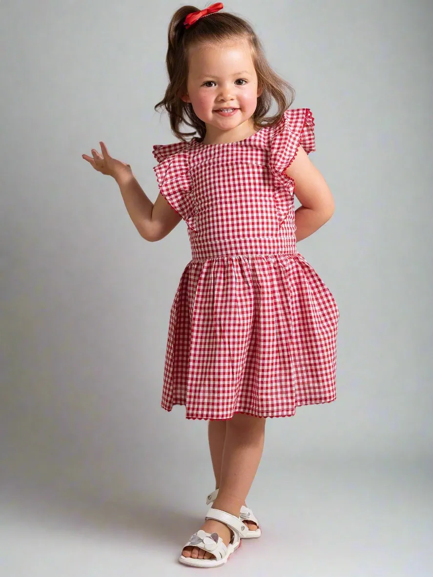 Red Gingham & Lace Dress   Bloomers