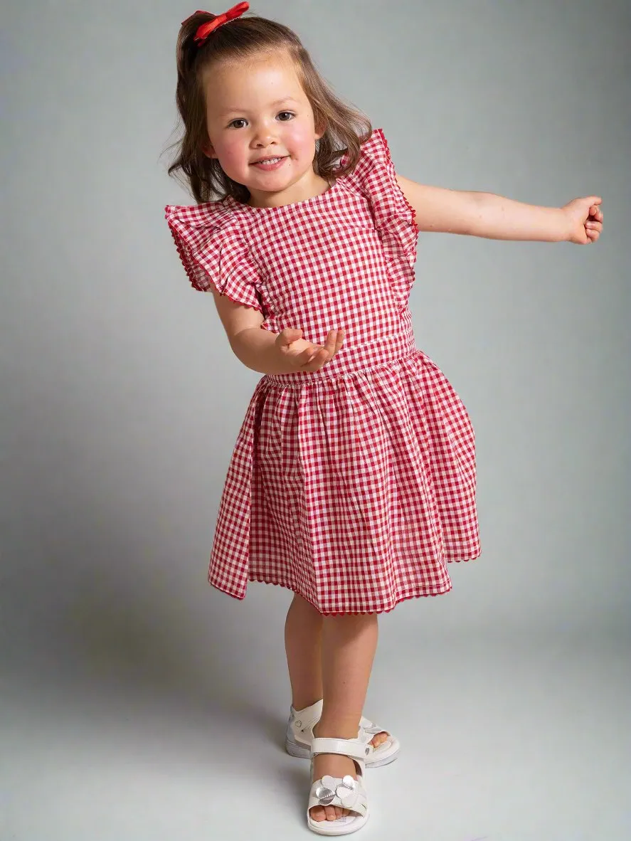 Red Gingham & Lace Dress   Bloomers