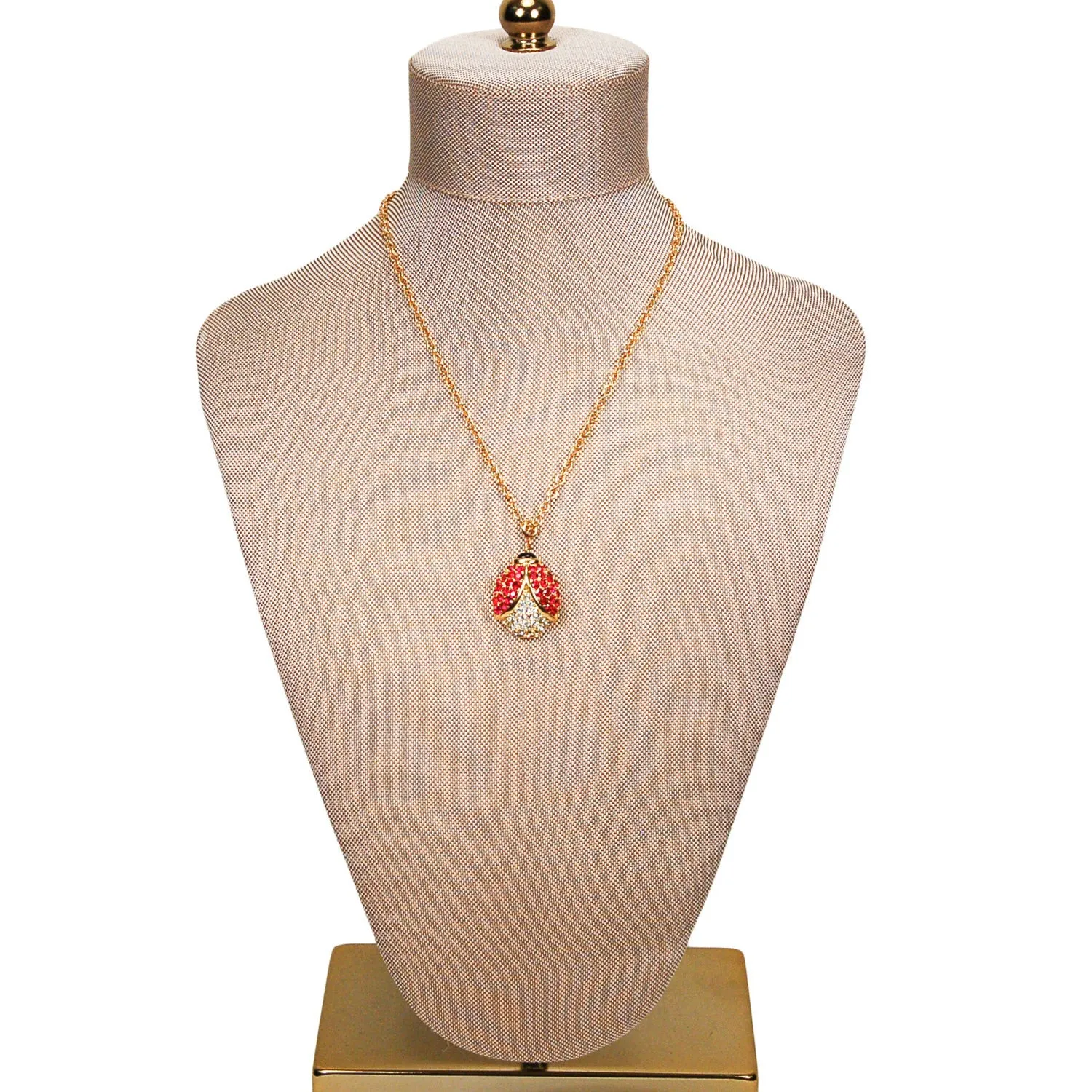 Rhinestone Lady Bug Pendant by Arlene Dahl