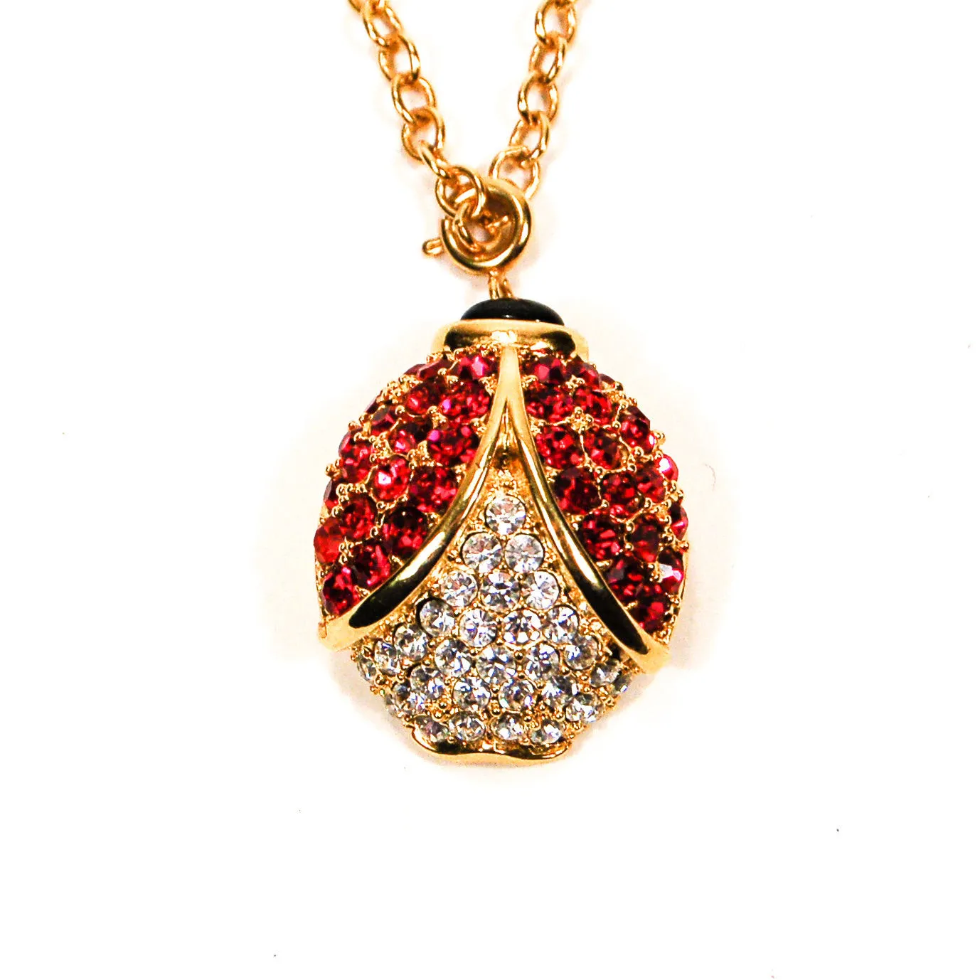 Rhinestone Lady Bug Pendant by Arlene Dahl
