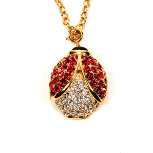Rhinestone Lady Bug Pendant by Arlene Dahl