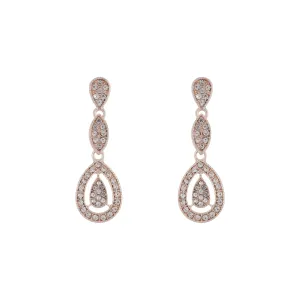 Rose Gold Stone Set Cut Out Earrings