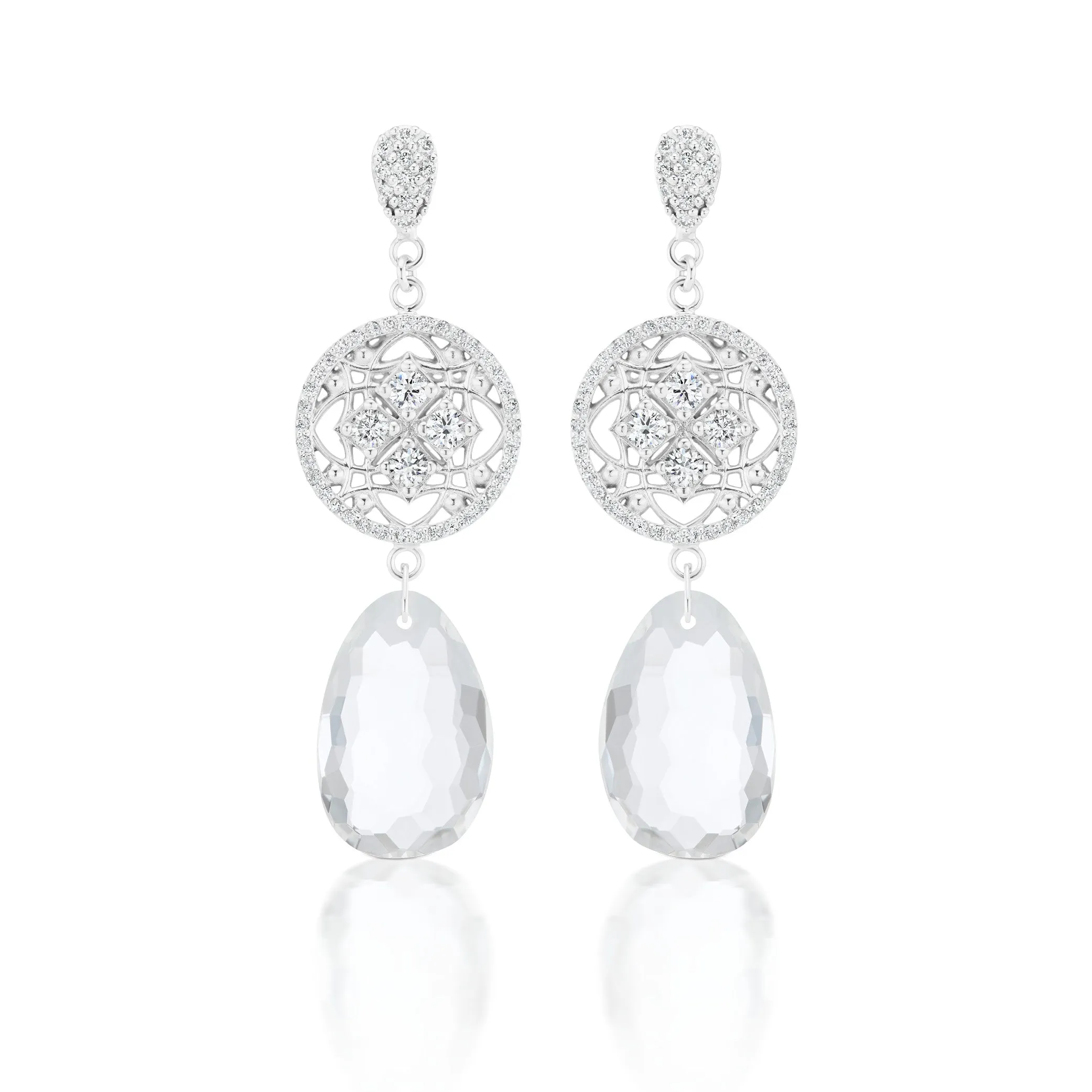 Scott Mikolay Diamond Celebration Drop Earring with White Topaz