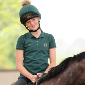 Shires Aubrion Young Rider Green Team Polo Shirt