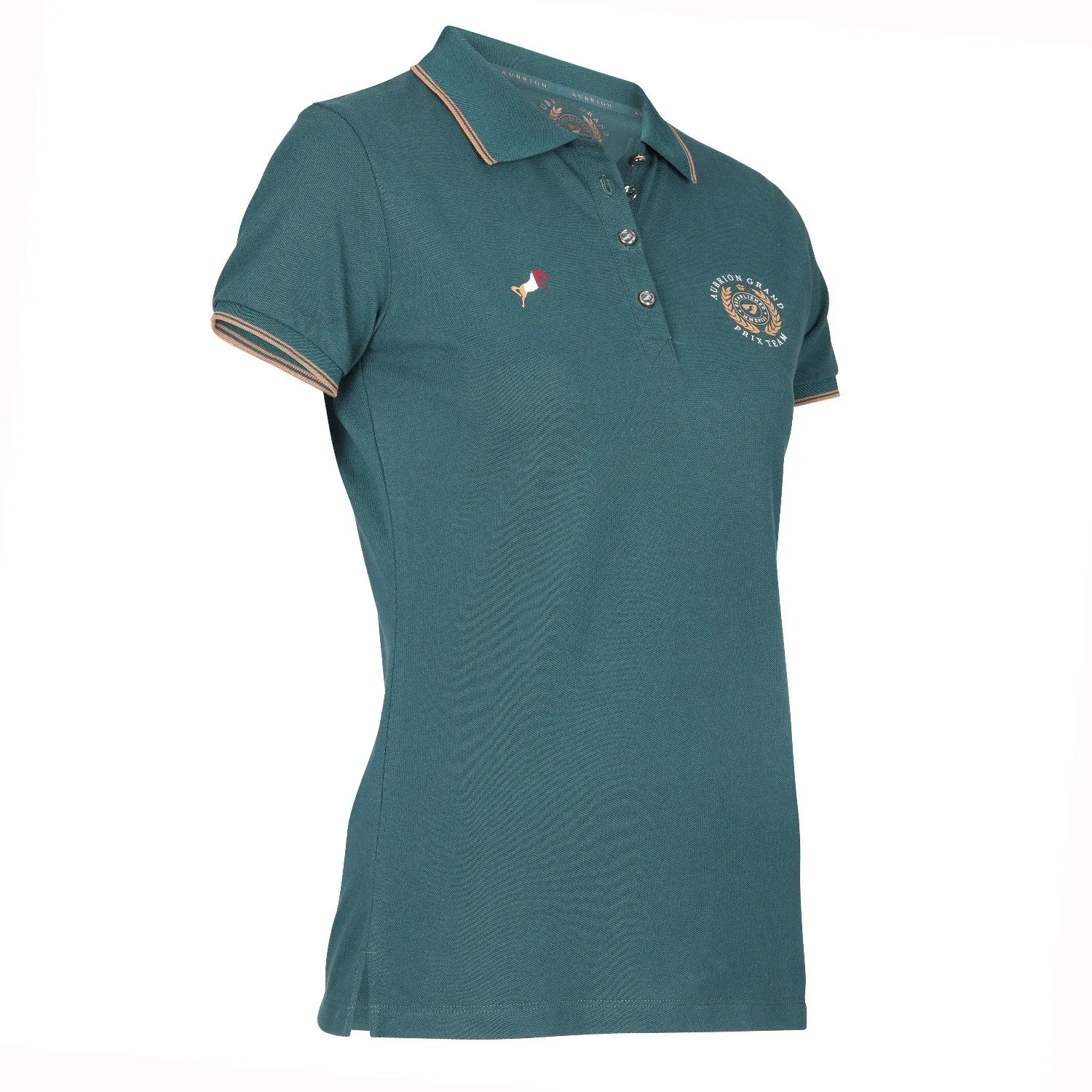 Shires Aubrion Young Rider Green Team Polo Shirt