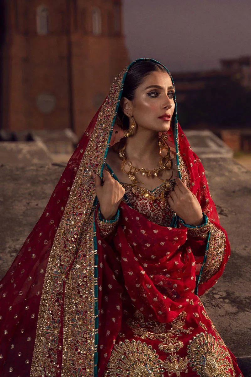 Silk Red Bridal Sharara Shirt Pakistani Wedding Dresses