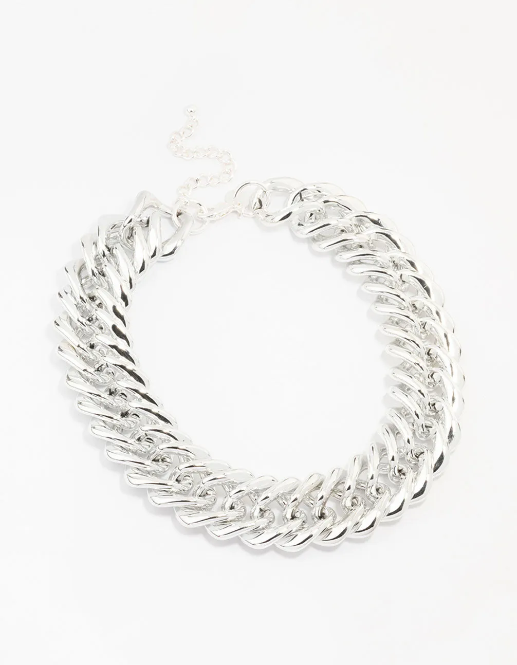 Silver Chunky Mixed Chain Necklace