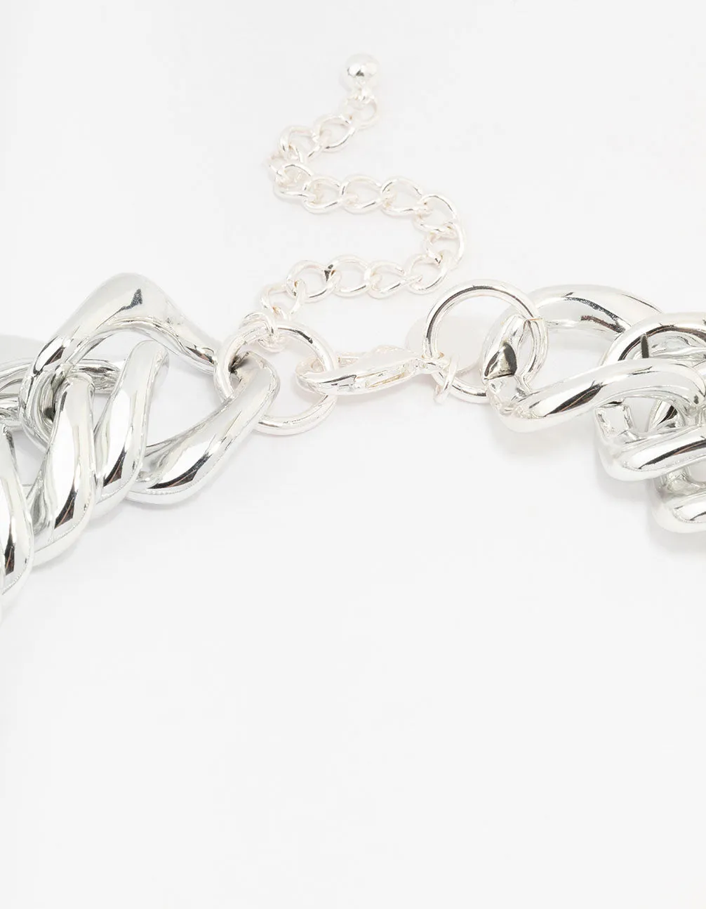 Silver Chunky Mixed Chain Necklace