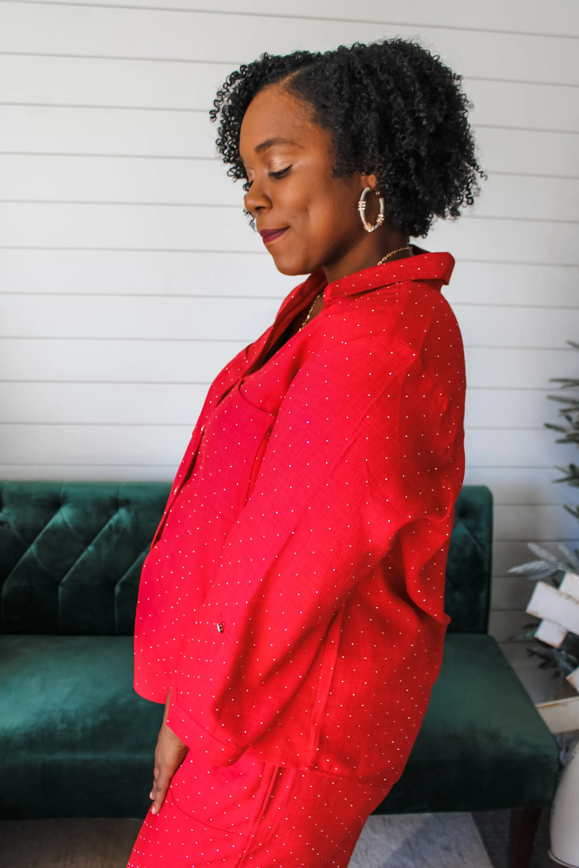 Sophisticated Sparkle Top • Red - PLUS - FINAL SALE
