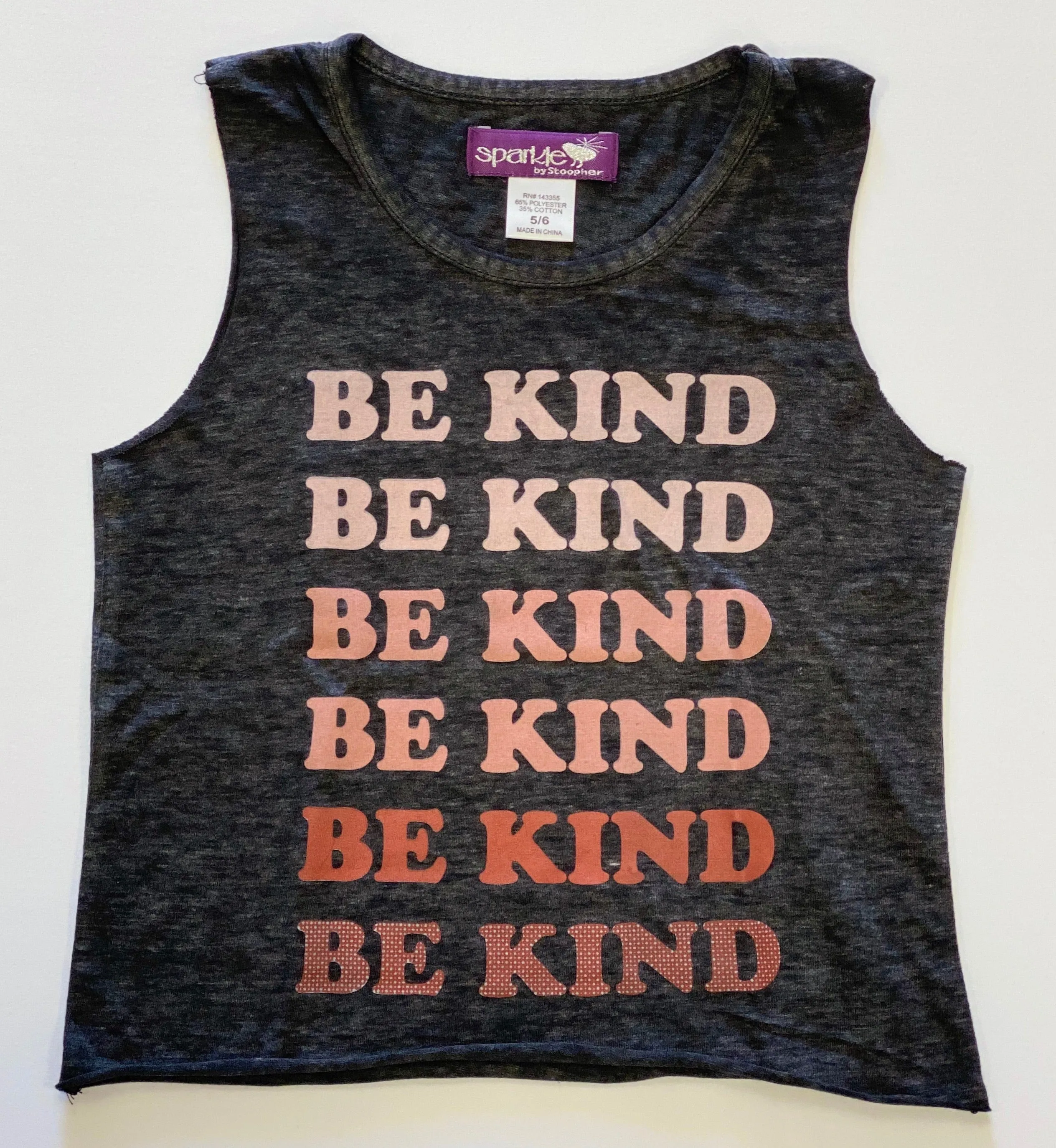 Sparkle by Stoopher Be Kind Raw Edge Burnout Tank