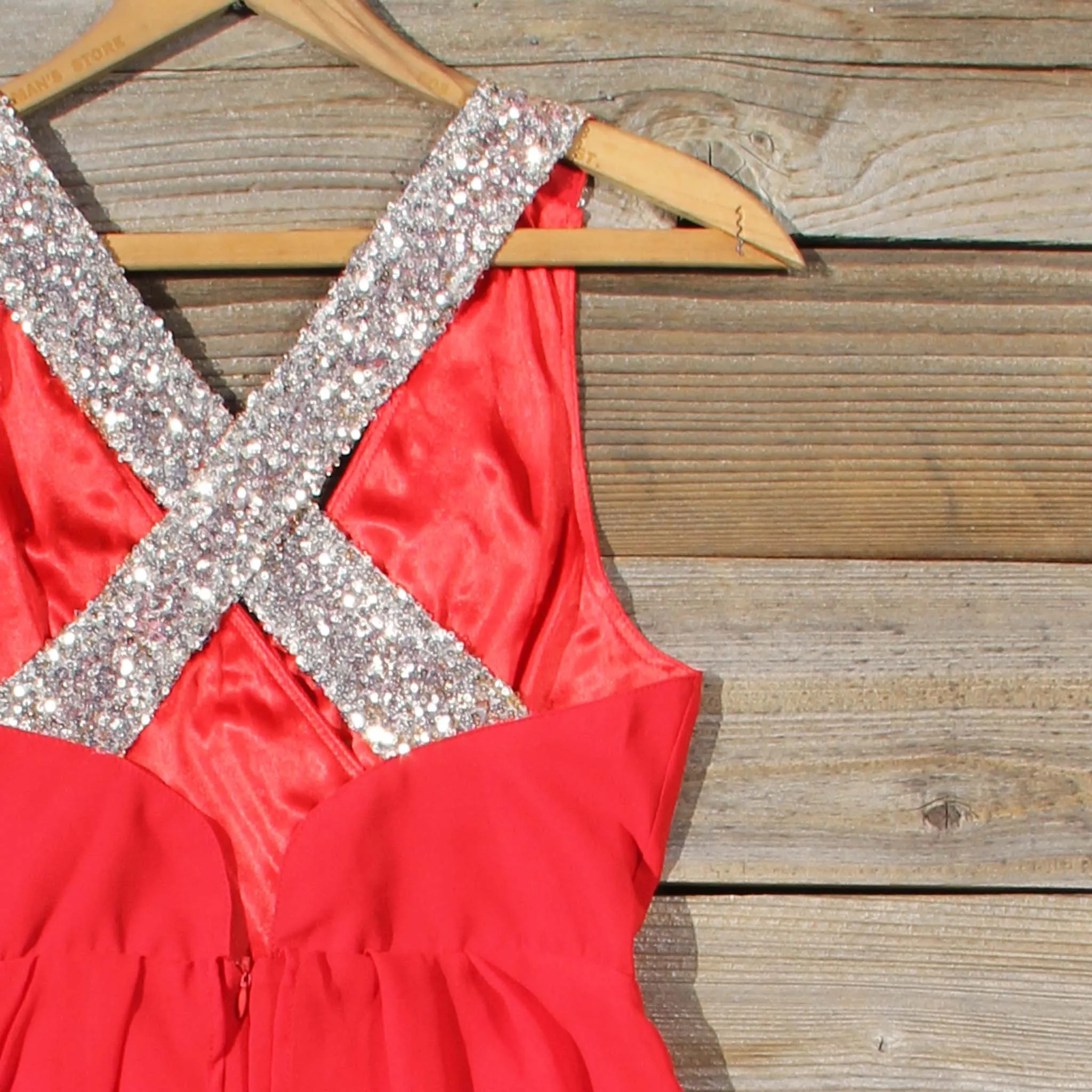 Sparkling Shadows Dress in Red