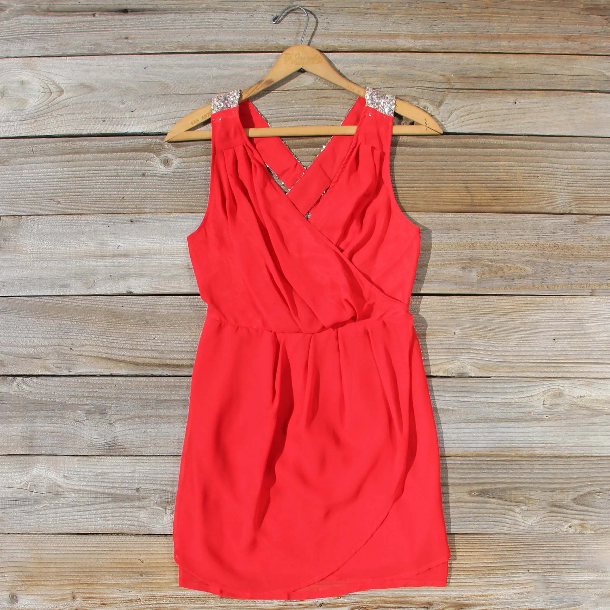 Sparkling Shadows Dress in Red