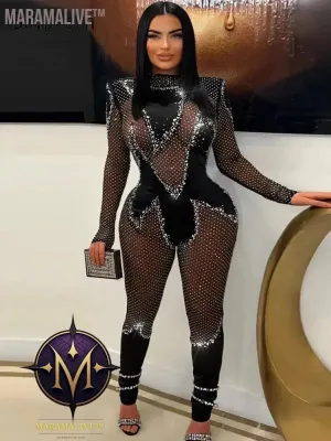 Sparkly Rhinestone Mesh Rompers: Glamour Girls' Must-Have