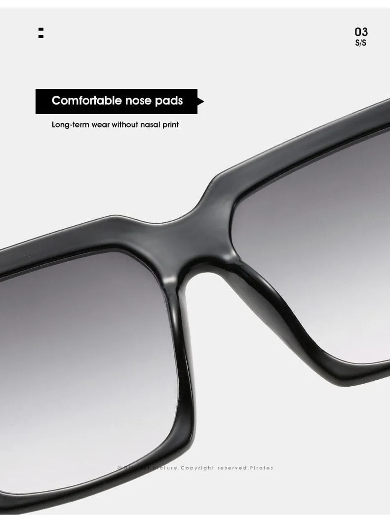 Square Sunglasses Women Men 2021 Oversize TF Black Gradient Glasses