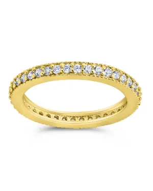 Sterling Silver Thin CZ Band Ring