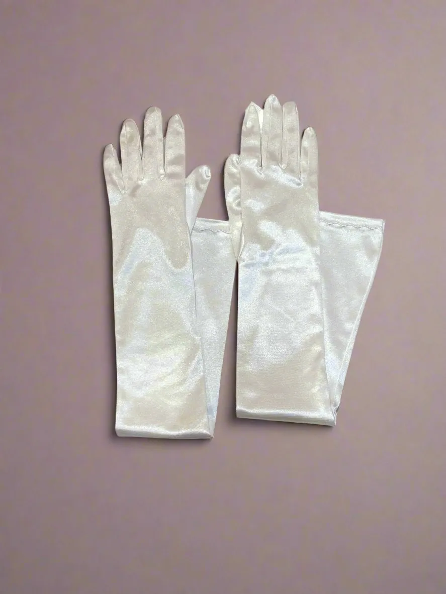 Stretch satin opera gloves