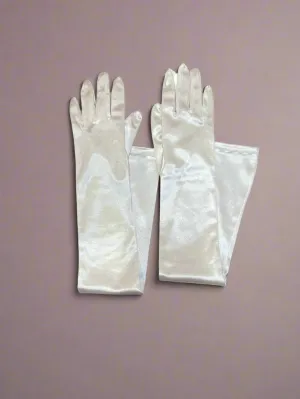 Stretch satin opera gloves