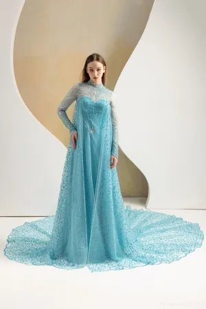 Stunning Elsa-Inspired Grown with Detachable Cape (#Elsa)