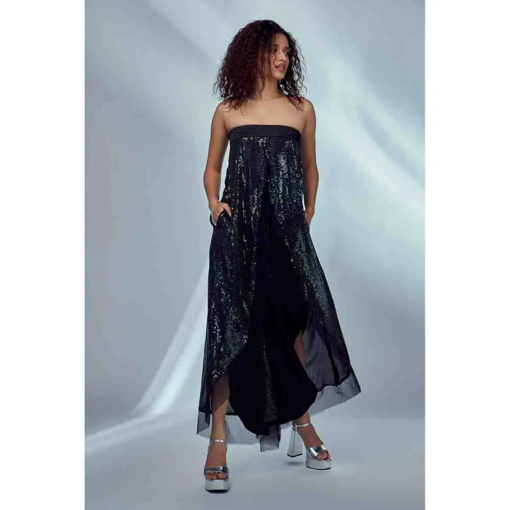 Style Junkiie Black Sequin Jumpsuit