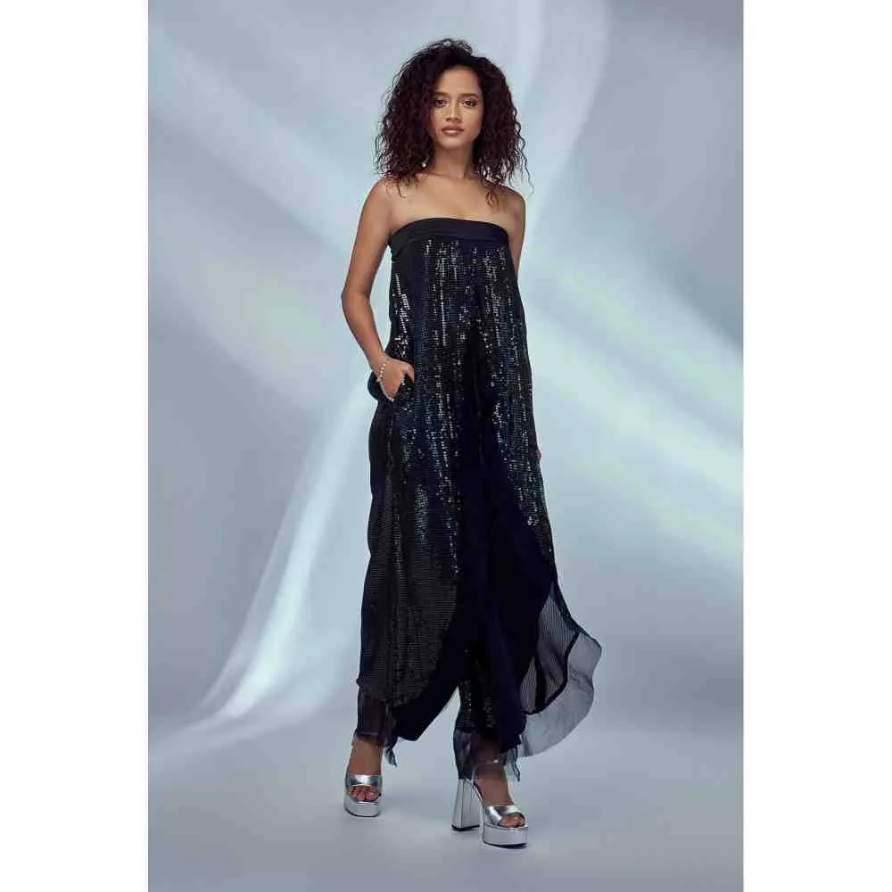 Style Junkiie Black Sequin Jumpsuit
