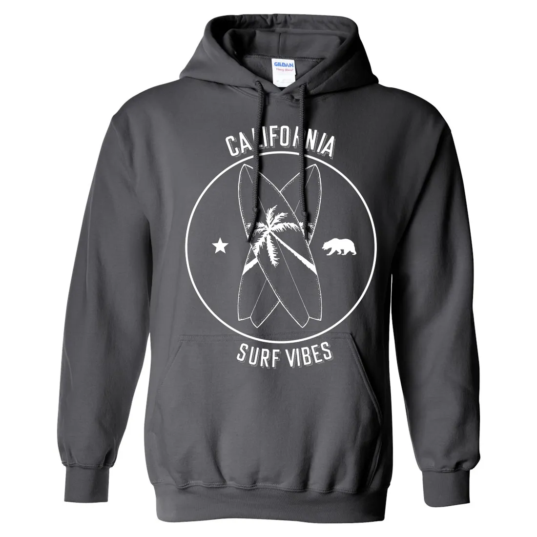 Surf Vibes White Print Sweatshirt Hoodie