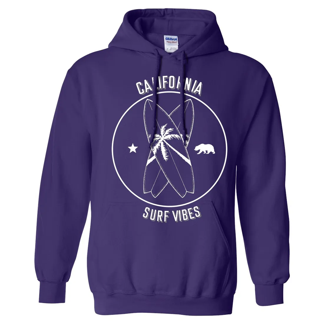 Surf Vibes White Print Sweatshirt Hoodie