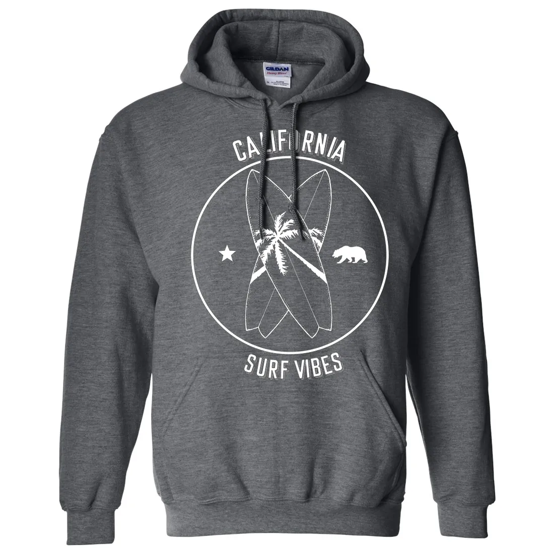 Surf Vibes White Print Sweatshirt Hoodie