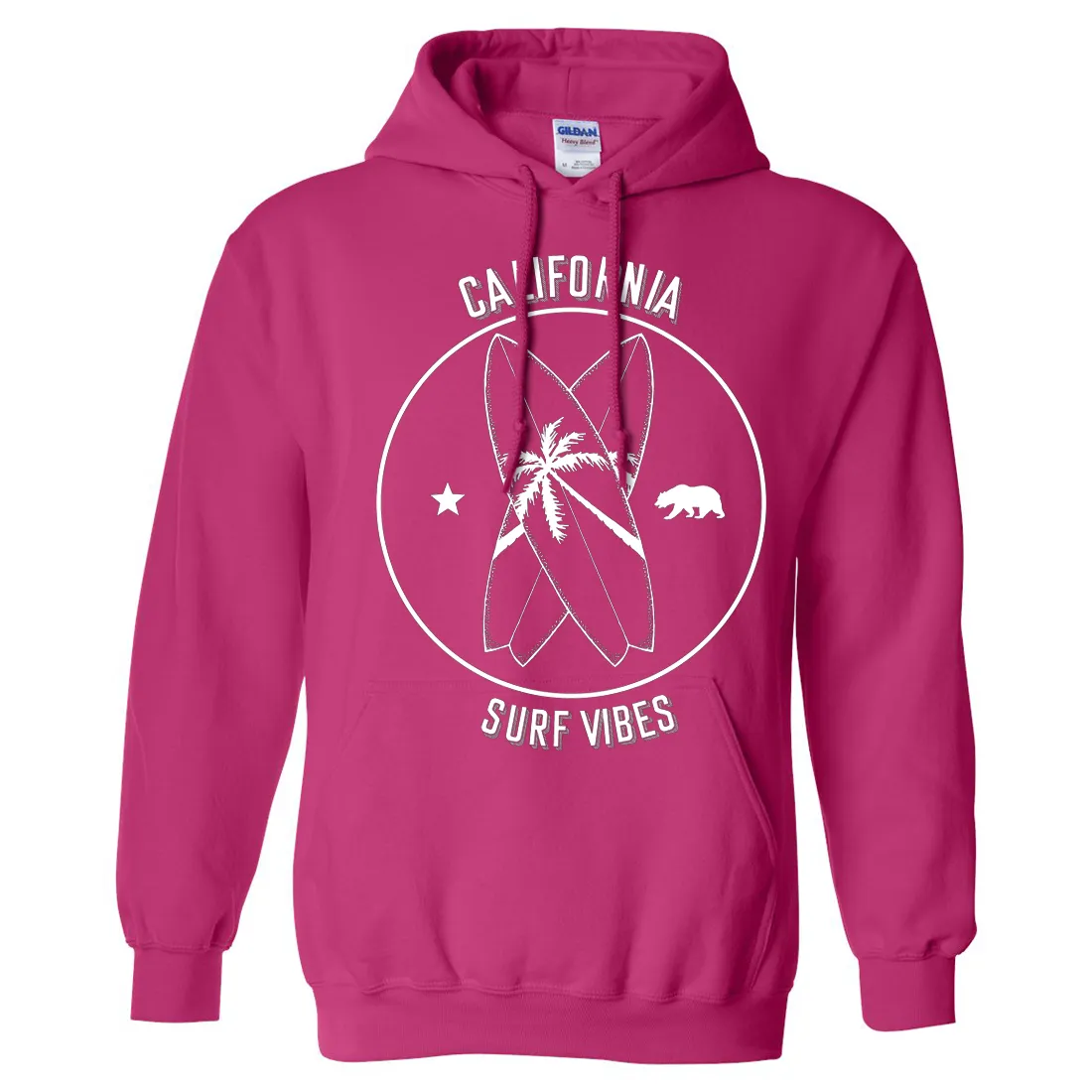 Surf Vibes White Print Sweatshirt Hoodie