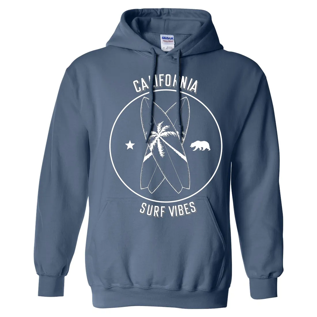 Surf Vibes White Print Sweatshirt Hoodie