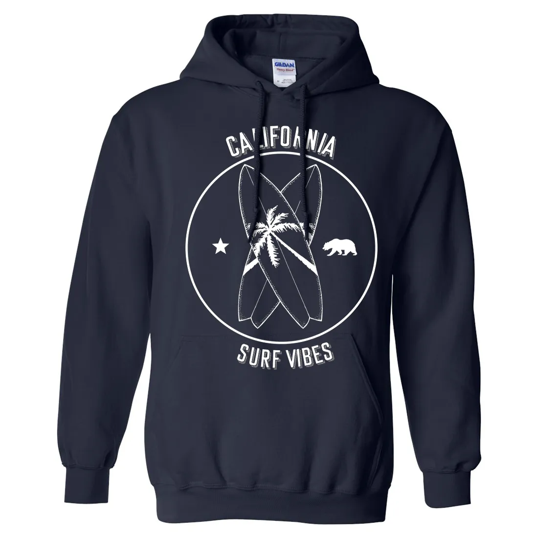 Surf Vibes White Print Sweatshirt Hoodie