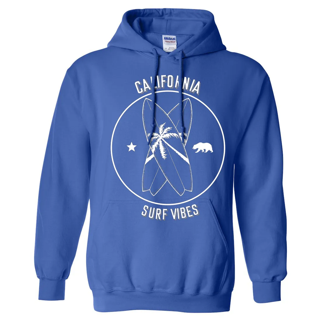 Surf Vibes White Print Sweatshirt Hoodie