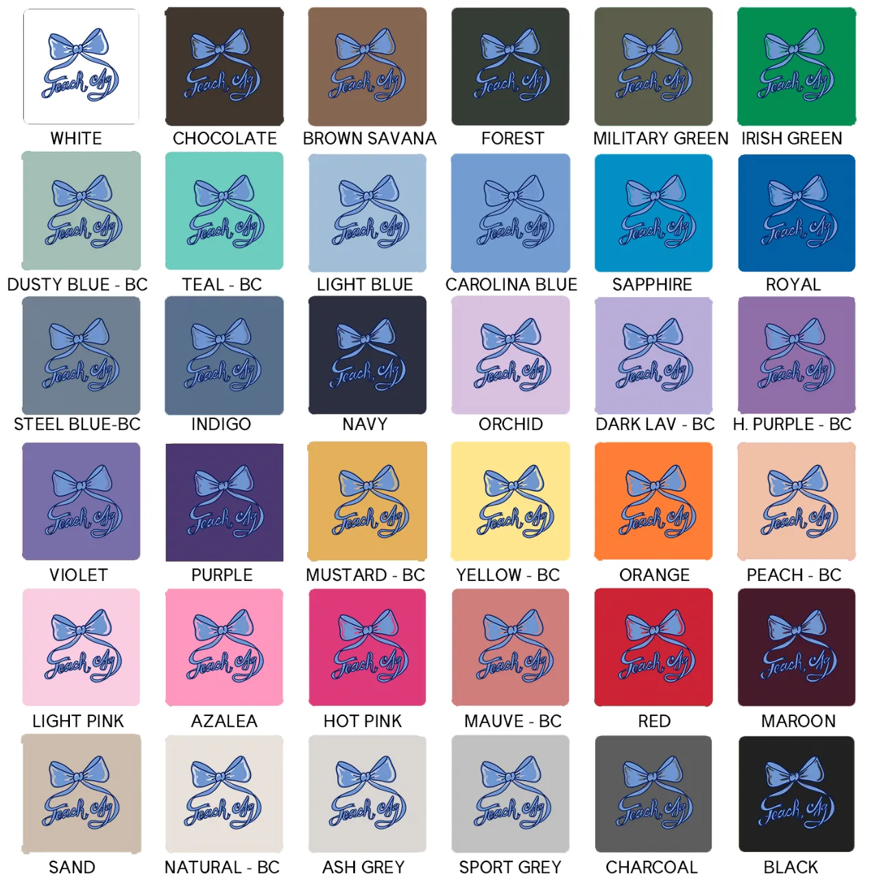 Teach Ag Bow Blue – Hoodie