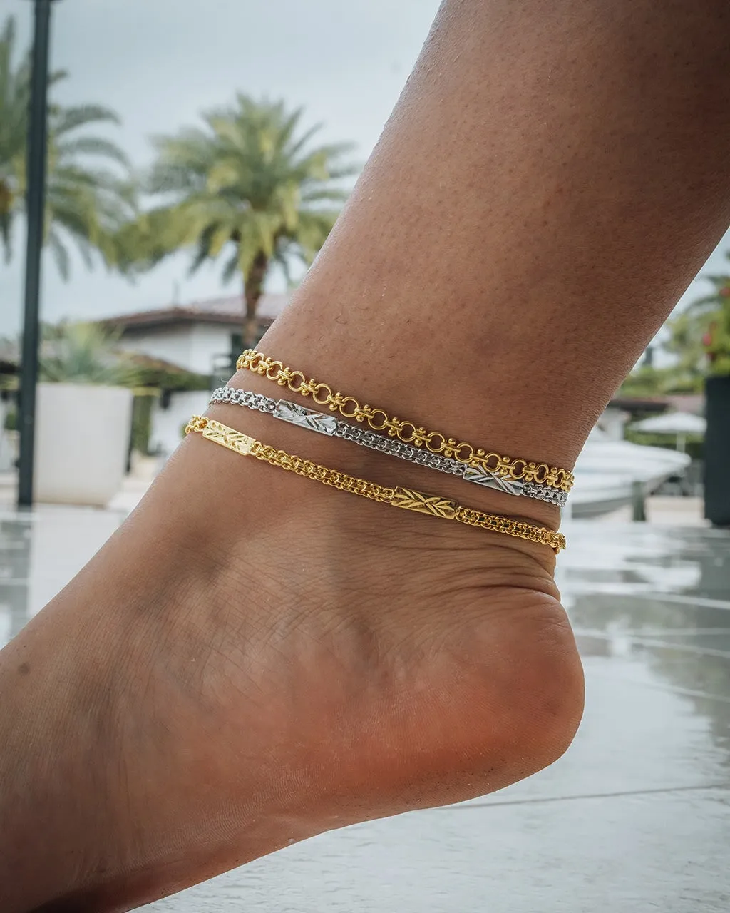 Textured Station Anklet