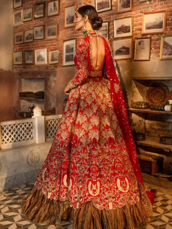The Embellished Designer Red Lehenga For Bride #BN811