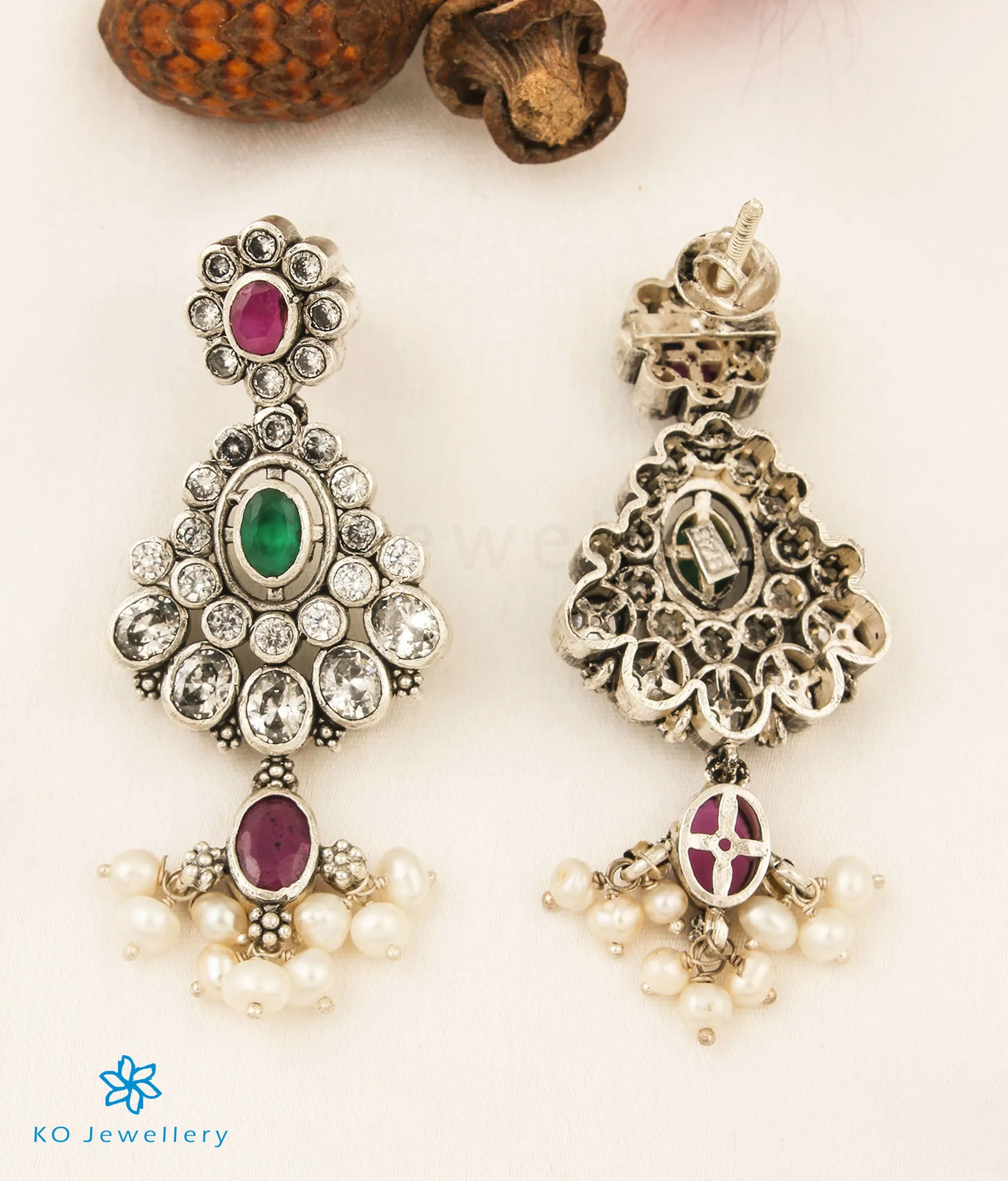 The Tanshika Silver Pearl Earrings