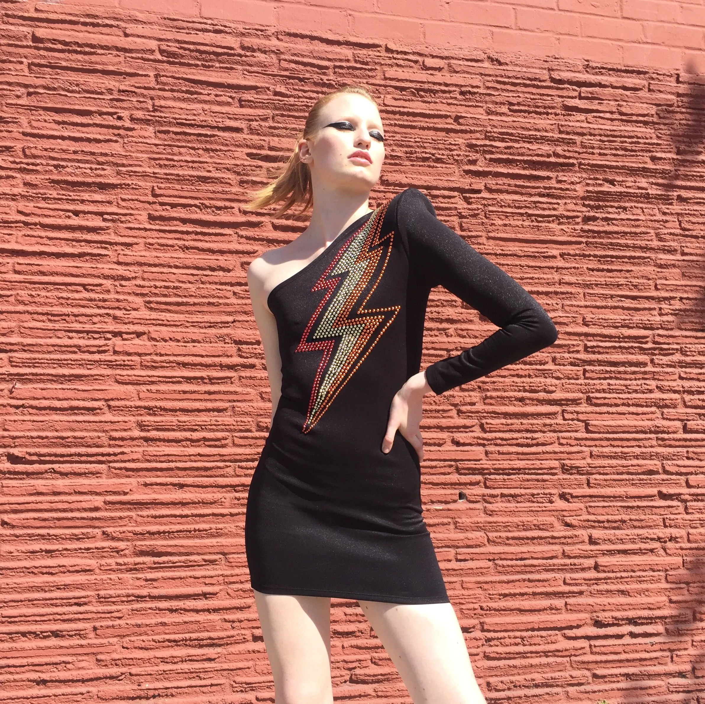 THUNDERBOLT ONE SHOULDER DRESS